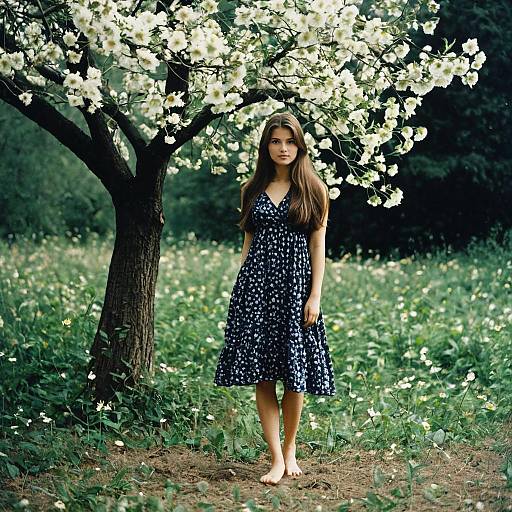 Elegant Girl in Nature's Embrace