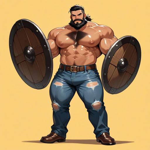 Powerful Solo Portrait of a Stocky Man Powerful Solo Portrait of a Stocky Man