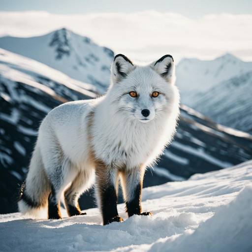 Arctic Fox in Snowy Mountain Landscape Arctic Fox in Snowy Mountain Landscape