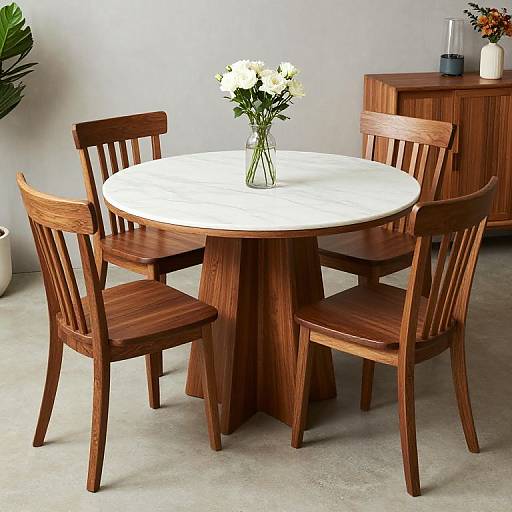 Modern French Marble Table Set