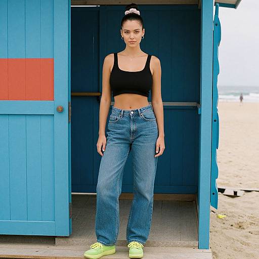 Stylish Woman by Vibrant Beach Shack