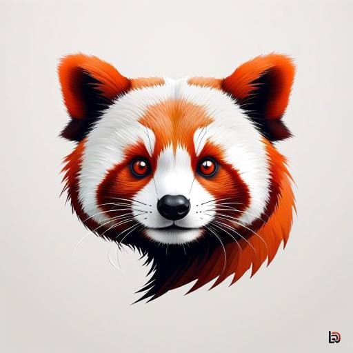 Minimalist Red Panda Logo Design