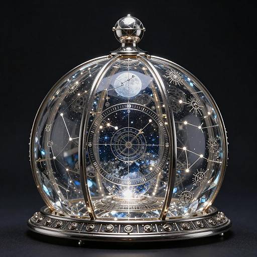 Crystal Silver Astrology Dome
