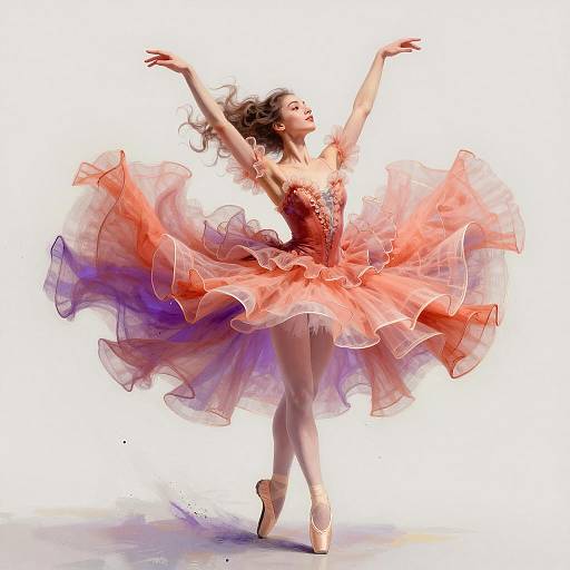 Elegant Ballerina in Vibrant Tutu Dance