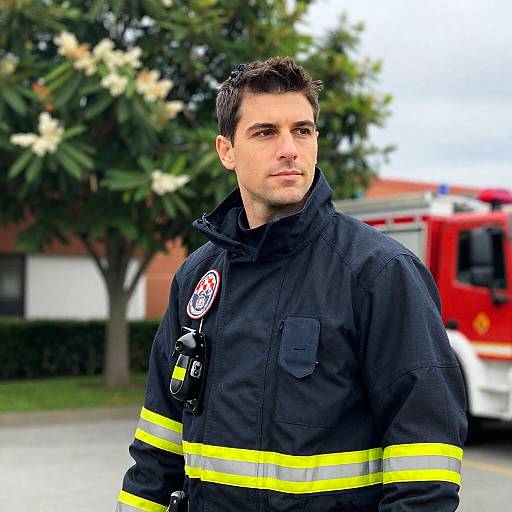 Handsome Firefighter Portrait in Nature