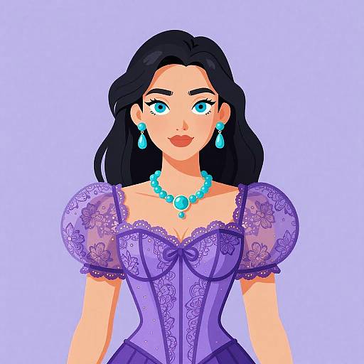 Confident Woman in Purple Corset