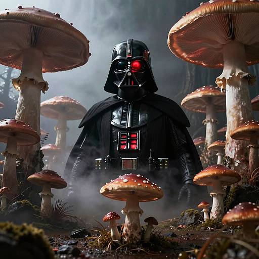 Surreal Vader Mushroom Alien Landscape