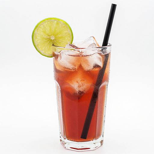 Refreshing Red Drink with Lime Slice
