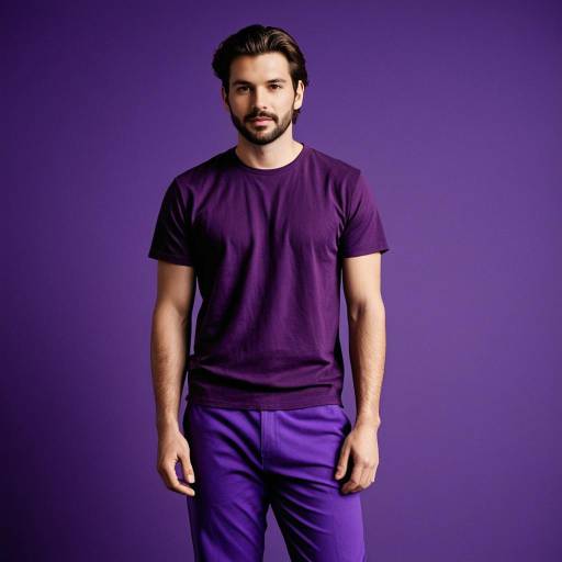 Realistic Male in Stylish Purple Outfit