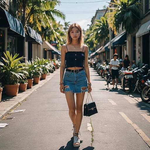 Trendy Street Style Young Woman