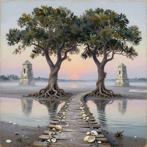 Silvery Tidal Delta at Pre-Dawn