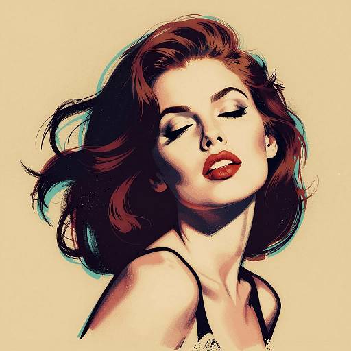 Vintage Pop Art Woman Portrait