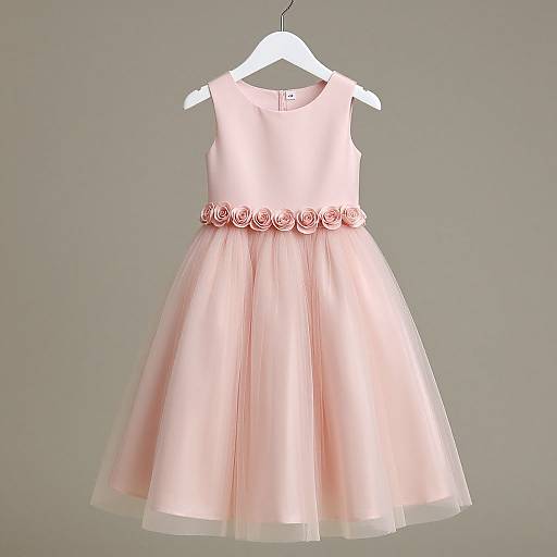 Elegant Pink Tulle Flower Girl Dress