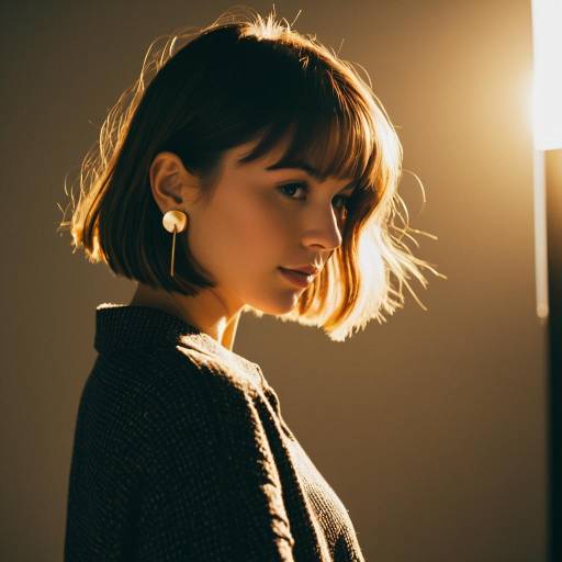 Fashion Model with Ear-Length Bob Hairstyle