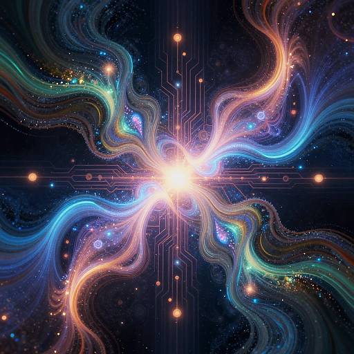 Trippy Dreamscape of Organic Digital Fusion