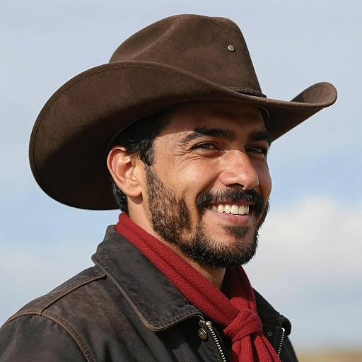 Friendly Man in Cowboy Hat Portrait