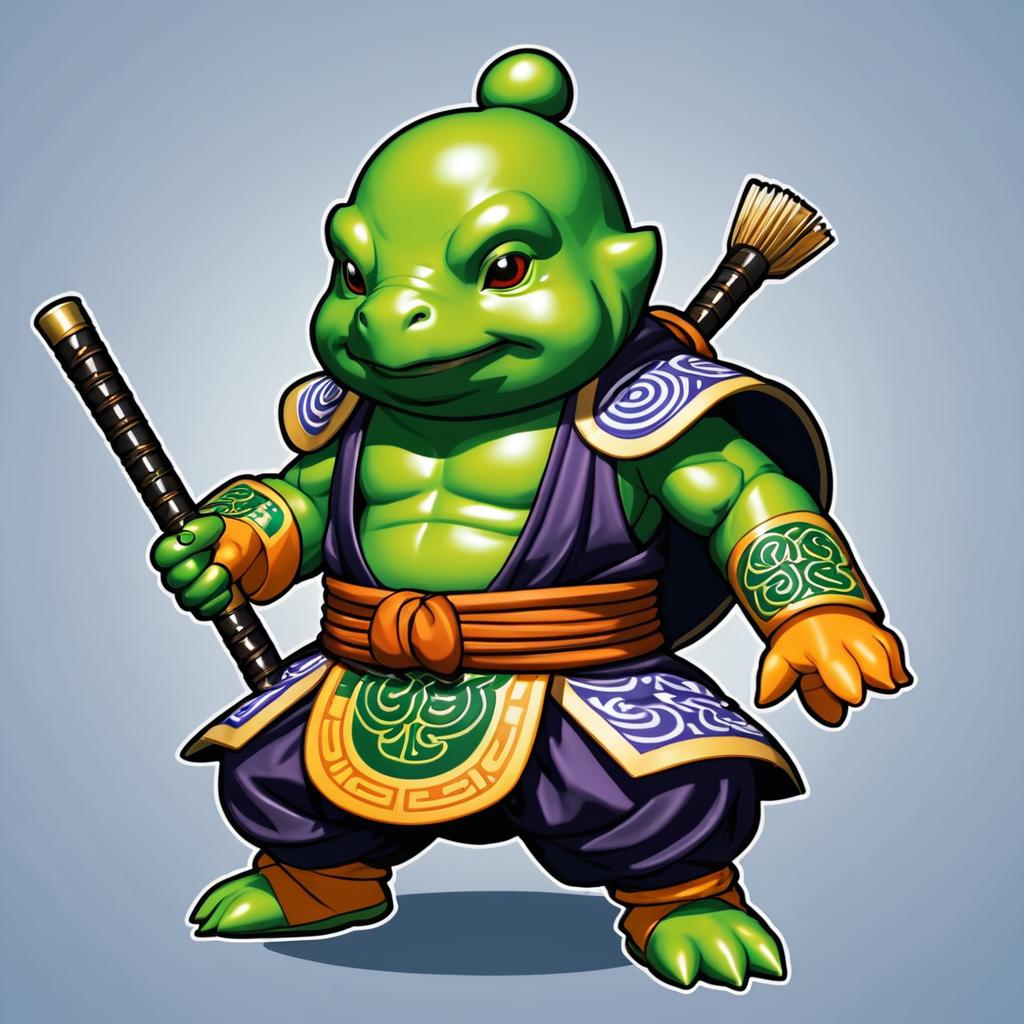 Detailed Japanese-style Turtle Monk Sprite