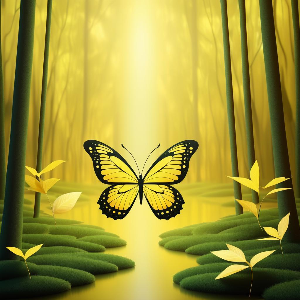 Tranquil Butterfly in a Serene Forest