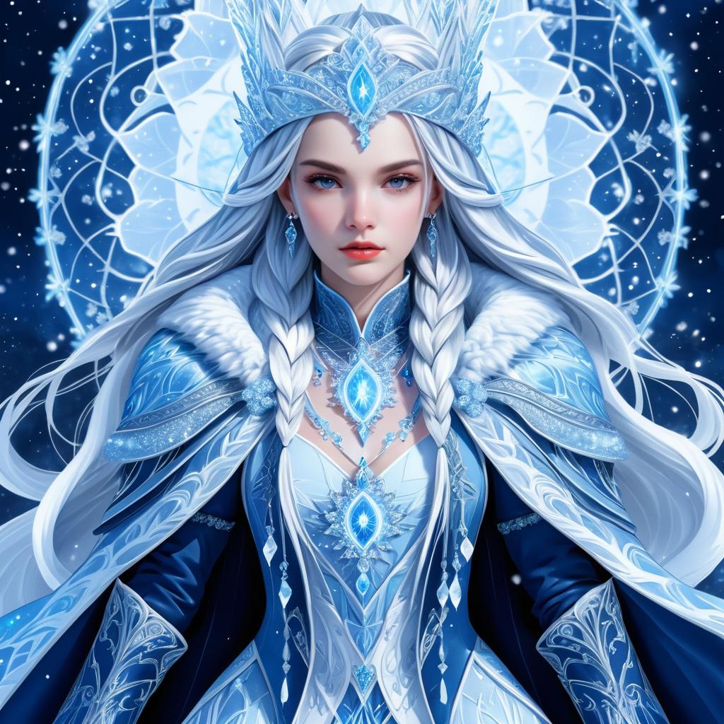 Regal Ice Mage in a Snowy Realm