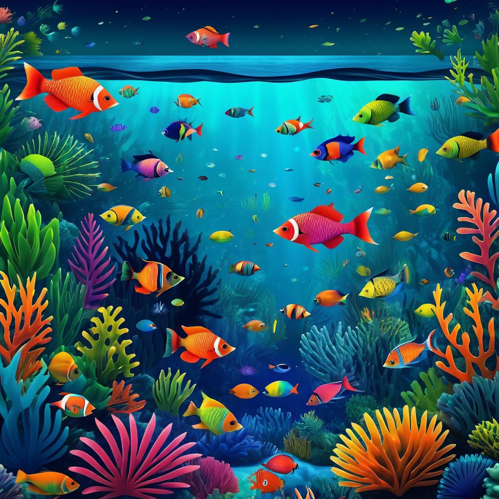 Vibrant Underwater Scene Desktop Wallpaper