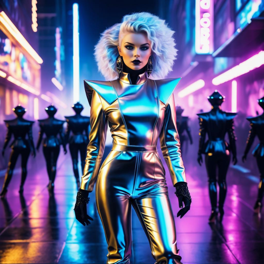 Futuristic Space Ninja in Neon City