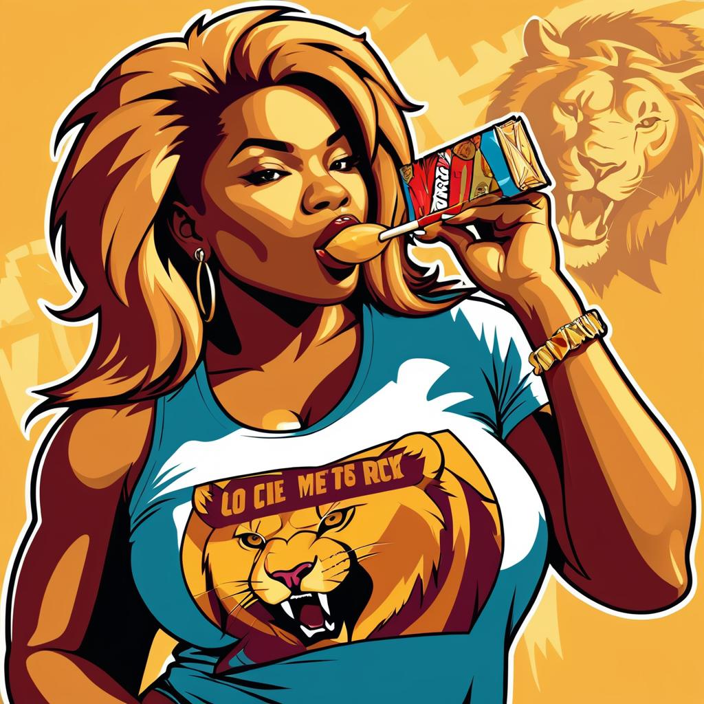 Fierce Hip-Hop Lioness Vector Illustration