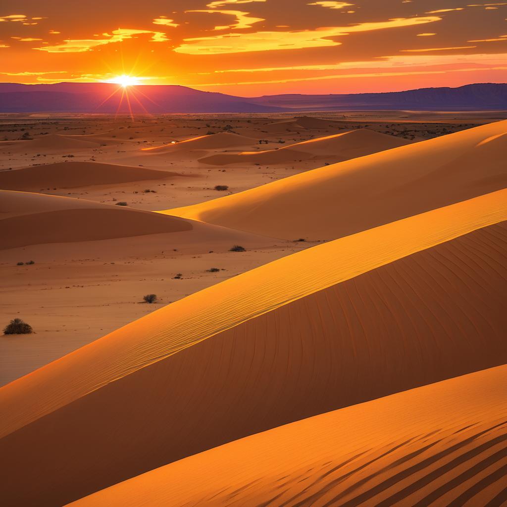 Golden Dunes at Dusk in Radiant Glow