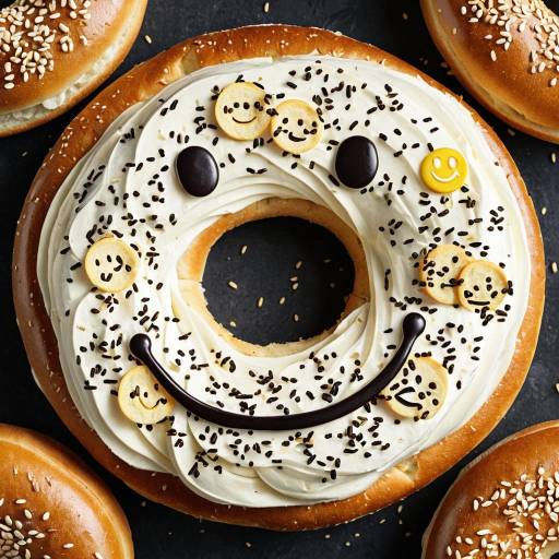 Smiley Face Cream Cheese Bagel