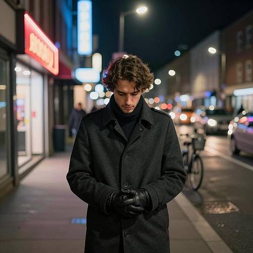 Mysterious Nighttime Urban Scene