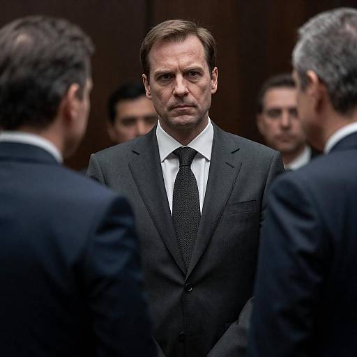 Cinematic Portrait of Serious Suit Trio