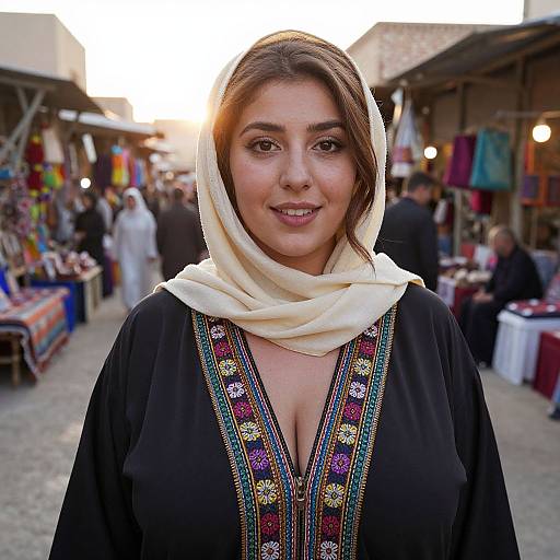 Close-up of Moroccan Woman in Djellaba