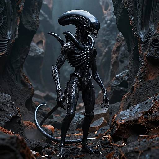 Avian Xenomorph in Volcanic Canyon
