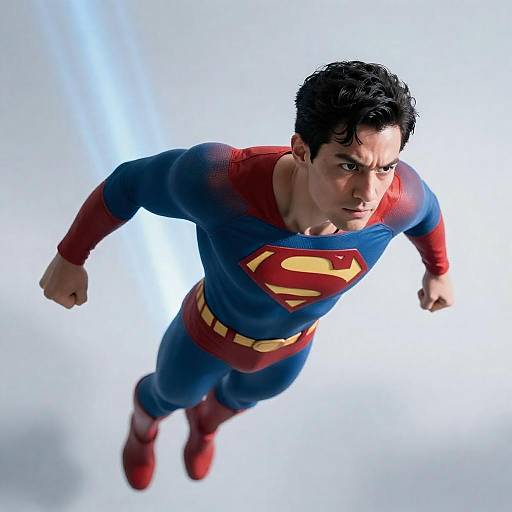 Dynamic Superhero Man in Flight