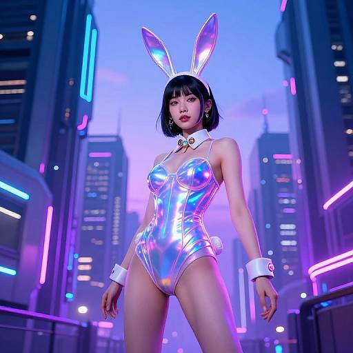 Cyberpunk Reverse Bunny Girl Neon