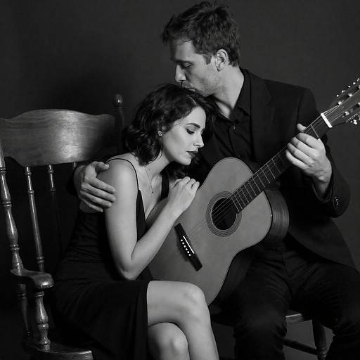 Tender Black-and-White Couple Portrait