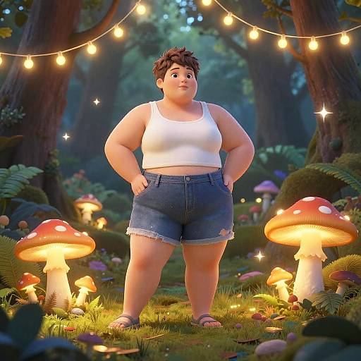 Confident Plus Size Pixie in Fantasy Forest