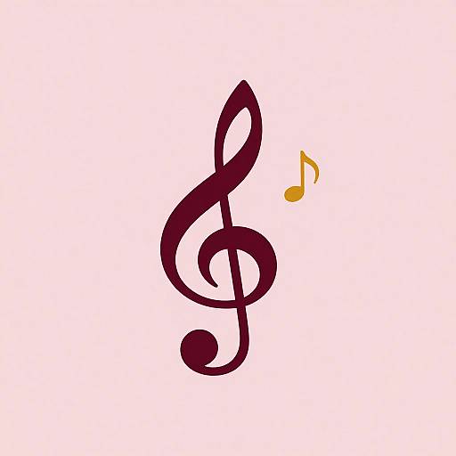 Minimalist Burgundy Treble Clef Icon