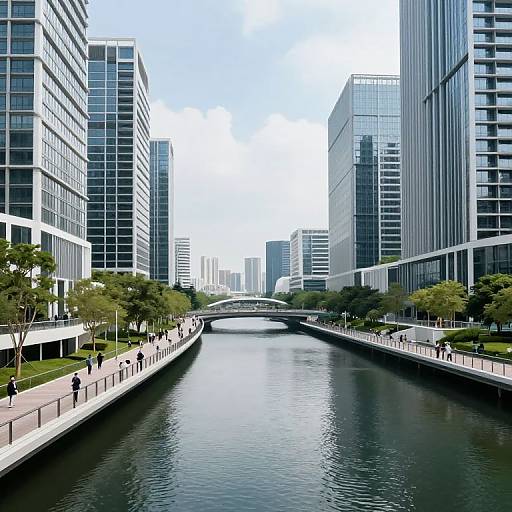 Futuristic Urban Landscape with Walkways