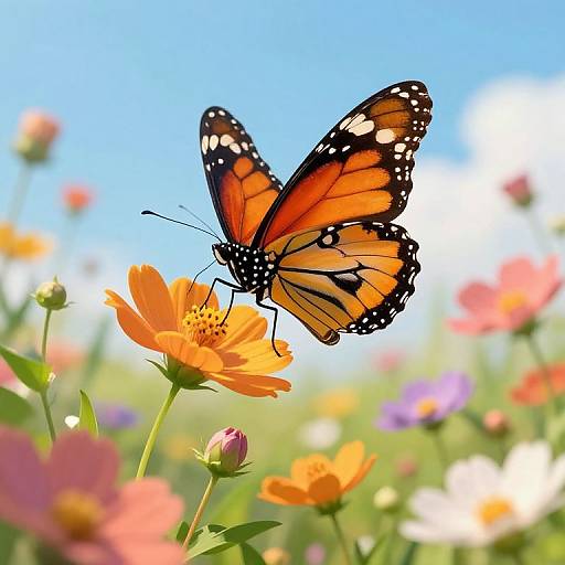 Monarch Butterfly on Orange Flower
