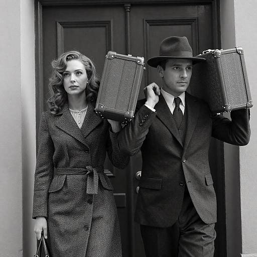 Vintage Portrait of a Couple in Doorway