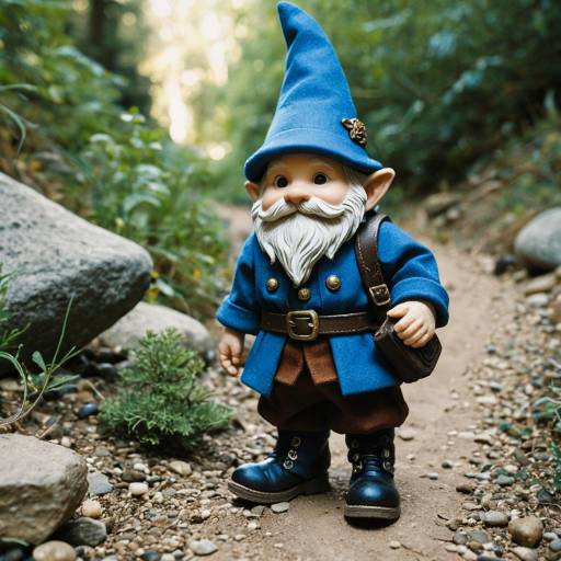 Realistic Gnome Figurine in Blue Outfit