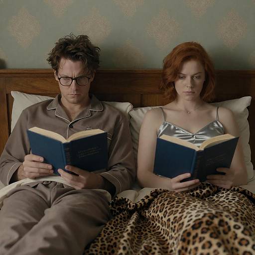 Intimate Reading Scene in Soft Lighting