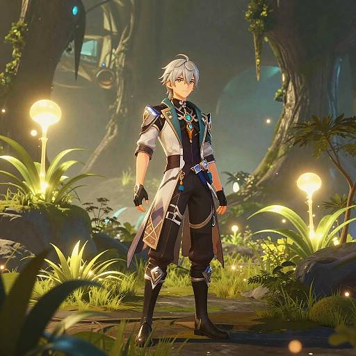 Futuristic Explorer in Alien World