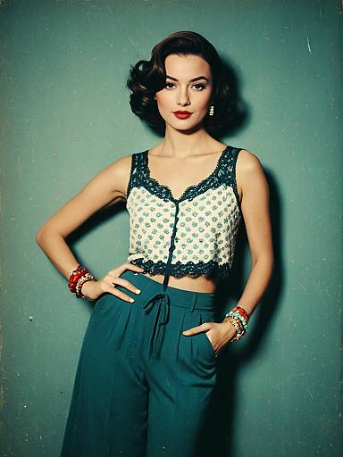 Stylish woman in bohemian casual outfit