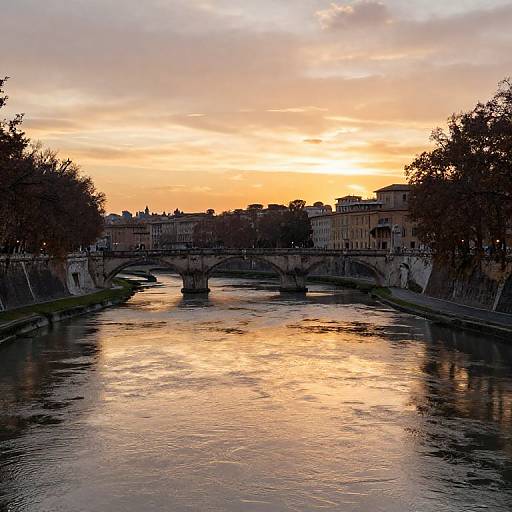 Photorealistic Sunset Over Tiber River