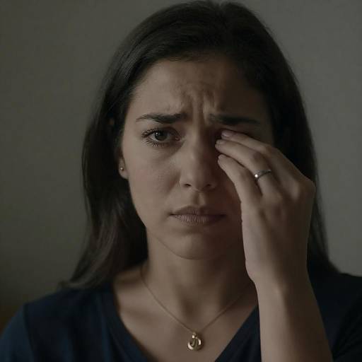 Concerned Woman in Dim Lighting