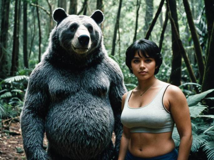 Face Swap of Baloo and Woman in Jungle