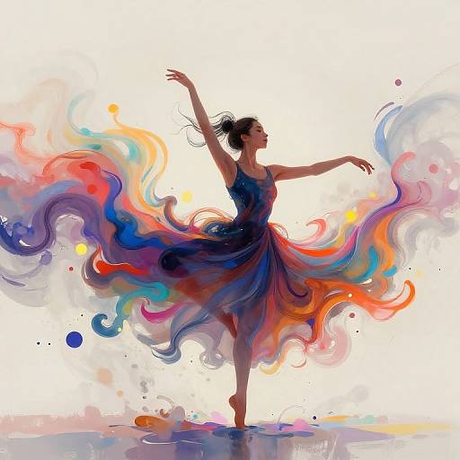Graceful Dancer in Flowing Colors