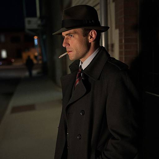 Moody Film Noir Man in Alley