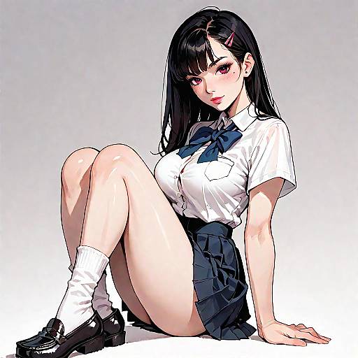 Naughty Schoolgirl in Uniform Pose